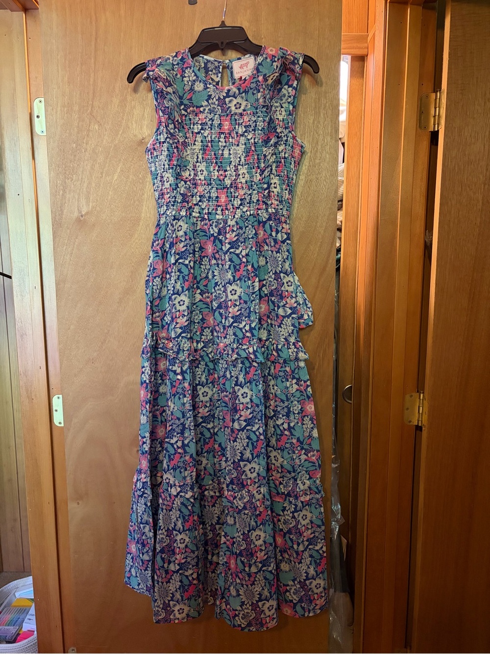 NWT Banjanan Iris Floral Cotton Dress Size Small